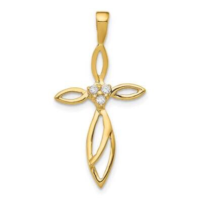 Cross Pendant 14k Gold AA Diamond PM5014-005-YA, MPN: PM5014-005-YA, 883957212272