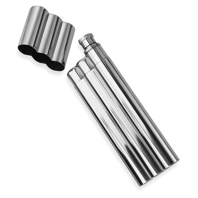 Polished Two Cigar Holder 1.5Oz Flask Stainless Steel GP2768
