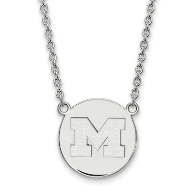 Michigan University of Large Disc with Necklace Sterling Silver SS040UM-18, MPN: SS040UM-18, 886774…