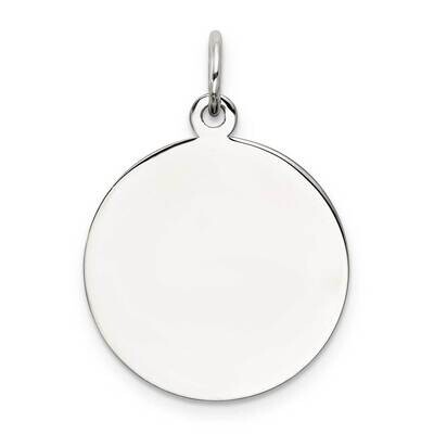 Engraveable Round Polished Front/Satin Back Disc Charm Sterling Silver QM371, MPN: QM371, 883957585…