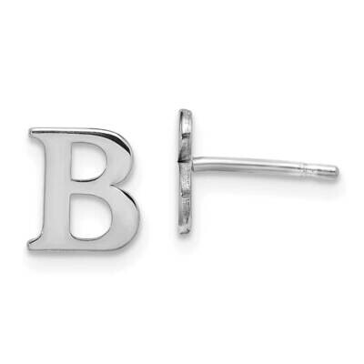 Polished Initial Letter B Post Earrings 10k White Gold 10XNE46W/B, MPN: 10XNE46W/B,