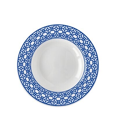Caskata Newport Garden Gate Rimmed Soup Bowl Blue SOUP-500, MPN: SOUP-500, 817325011686