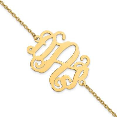 Polished Monogram Chain Bracelet 7.5 Inch Sterling Silver Gold-plated XNA561GP, MPN: XNA561GP,
