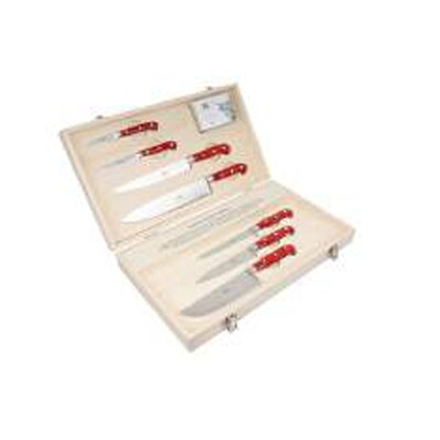 Berti Small Set For Kitchen Knife Red Lucite Handle 2421