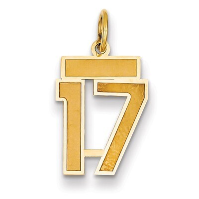 Number 17 Charm 14k Gold Small Satin  LSS17, MPN: LSS17, 883957068763