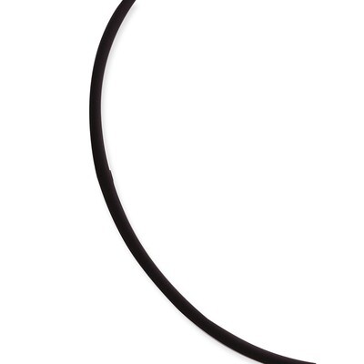 16 Inch 4mm Black Rubber Cord Necklace Sterling Silver QG1258-16, MPN: QG1258-16, 191101274435