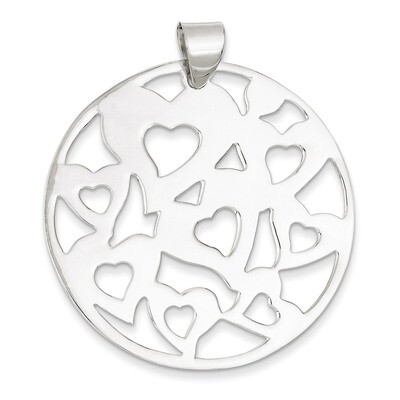 Round Cut-Out Hearts Pendant Sterling Silver QP920, MPN: QP920, 883957962627