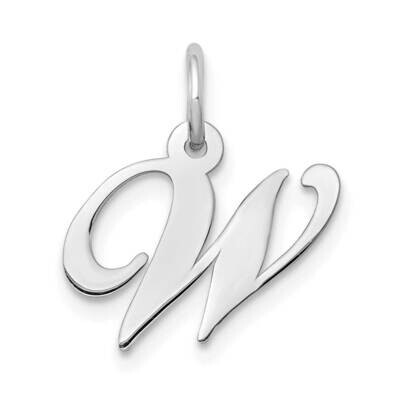 Fancy Script Initial W Charm 10k White Gold Small 10YC651W, MPN: 10YC651W,
