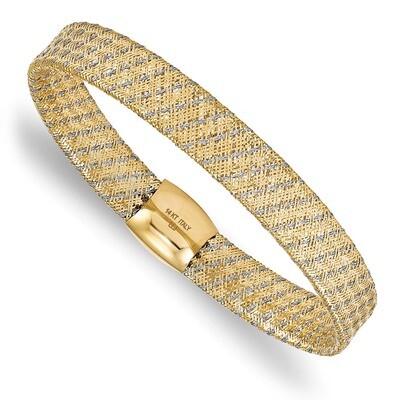 Leslie&#39;s Stretch Bangle Bracelet 14k Two-tone Gold Fancy HB-LF748, MPN: LF748, 191101148378