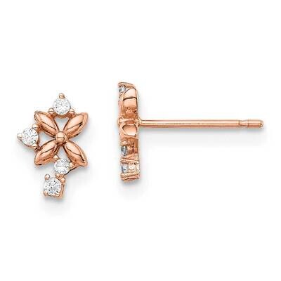 Rose Gold Post Earrings 14k Gold CZ Diamond SE2916 by Madi K, MPN: SE2916, 191101902116