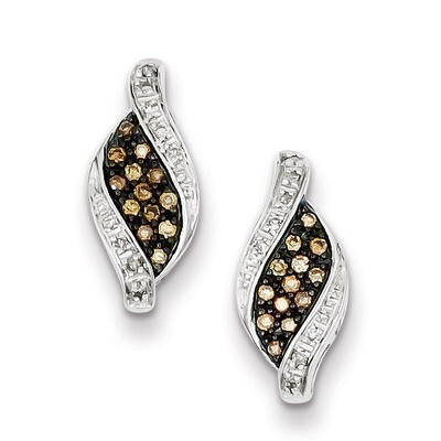 Champagne Diamond Marquise Post Earrings Sterling Silver QE10701, MPN: QE10701, 883957025902