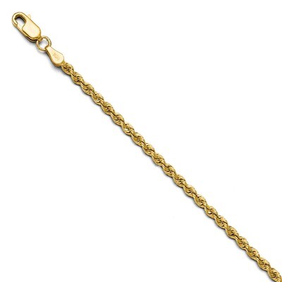 Leslie&#39;s 2.5mm Solid Rope Chain 7 Inch - 14k Gold HB-7054-7, MPN: 7054-7, 886774546124