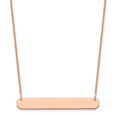Polished Blank Bar Necklace 14k Rose Gold Medium XNA1203R, MPN: XNA1203R,