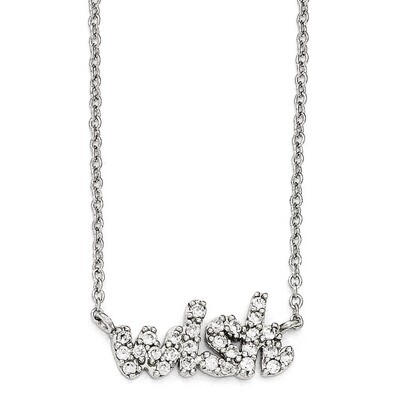 CZ WISH 18in. Necklace Sterling Silver QCM1202-18