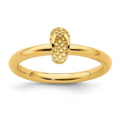 Yellow-plated Flip Flop Ring Sterling Silver QSK1966, MPN: QSK1966, 191101722875