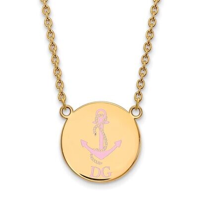 Delta Gamma Small Enameled Pendant with 18 Inch Chain Gold-plated Silver GP045DG-18, MPN: GP045DG-1…