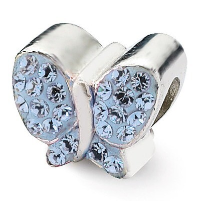 Blue Swarovski Butterfly Bead - Sterling Silver QRS2879, MPN: QRS2879, 883957492148