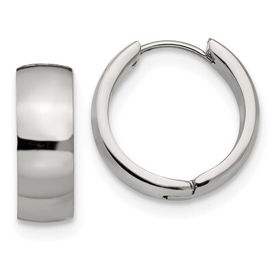 Hinged Hoop Earrings Stainless Steel SRE1318 by Chisel, MPN: SRE1318, 191101499340