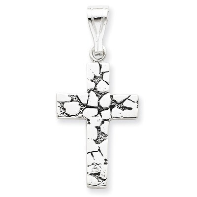 Blue CZ Cross Pendant Sterling Silver QC3320