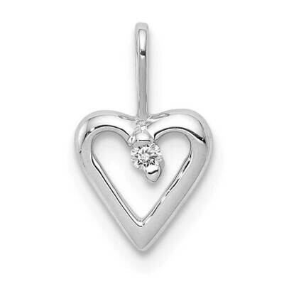 .02Ct. Diamond Heart Pendant 14k White Gold PM4834-002-WA, MPN: PM4834-002-WA, 883957300290