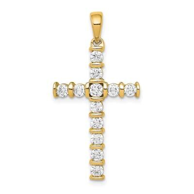 Aa 3/4Ct. Diamond Latin Cross Pendant 14k Gold AA Diamond PM4954-075-YA, MPN: PM4954-075-YA, 883957…