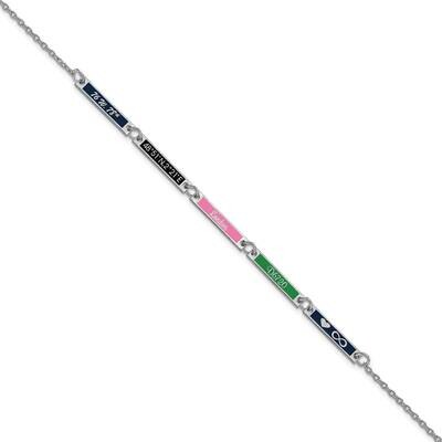 Epoxied 5 Station Bracelet 7 Inch 14k White Gold Brushed XNA1183/5W, MPN: XNA1183/5W,