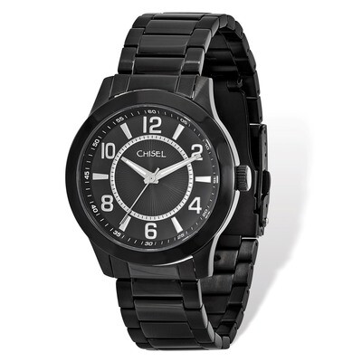 Chisel Black IP-plated Stainless Steel Black Dial Watch Men&#39;s TPW91, MPN: TPW91, 886774553467