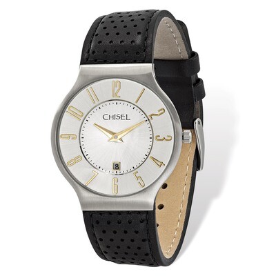 Chisel Stainless Steel White Dial Black Leather Watch Men&#39;s TPW103, MPN: TPW103, 886774553580