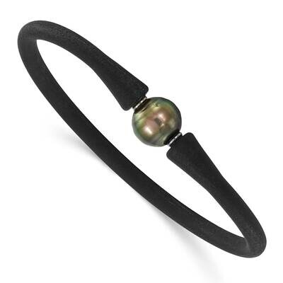 Chisel and Silicone 10-11mm Tahitian Pearl Bracelet Stainless Steel SRB1854, MPN: SRB1854, 19110101…