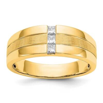 Men&#39;s Diamond Polished &amp; Satin Ring 14k Gold RM5787-025-YA, MPN: RM5787-025-YA, 883957573823