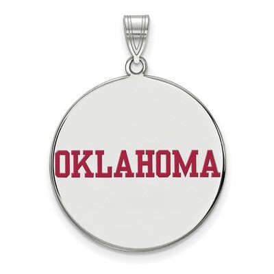 University of Oklahoma x-Large Enamel Disc Pendant Sterling Silver SS058UOK, MPN: SS058UOK, 8867747…