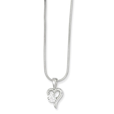 18 Inch Pendant &amp; Chain Sterling Silver Diamond QH582-18, MPN: QH582-18, 883957954929