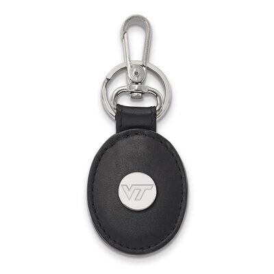 Virginia Tech Black Leather Oval Key Chain Sterling Silver SS071VTE-K1, MPN: SS071VTE-K1, 886774719…
