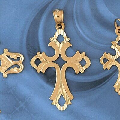 Dazzlers Jewelry Cross Pendant Necklace Charm Bracelet in Yellow, White or Rose Gold 7926, MPN: DZ-…