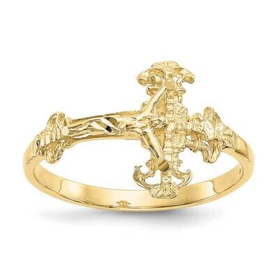 Diamond Cut Crucifix Ring 10k Gold 10K3969, MPN: 10K3969, 191101726408