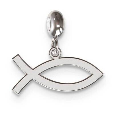 Memi Ichthus Charm Sterling Silver Rhodium-plated ME167-SS, MPN: ME167-SS,