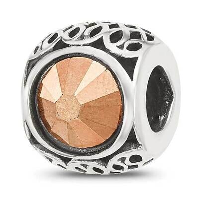 Antiqued brown Swarovski Crystal Bead Sterling Silver QRS4403, MPN: QRS4403,