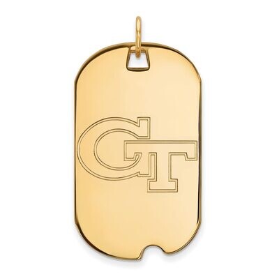 Georgia Institute of Technology Large Dog Tag 14k Yellow Gold 4Y022GT, MPN: 4Y022GT, 886774876313