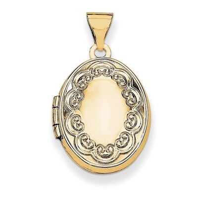 Scroll Oval Locket 14k Gold XL156, MPN: XL156, 886774127408