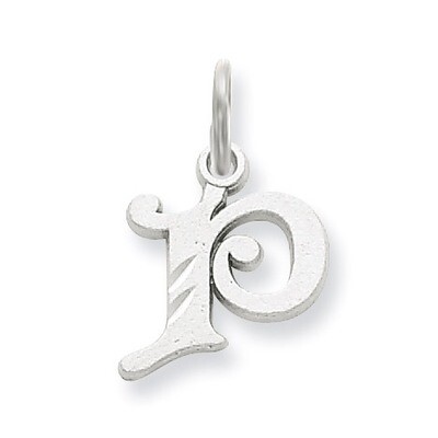 Diamond-cut Initial P Charm 14k White Gold WCH139-P, MPN: WCH139-P, 883957130699
