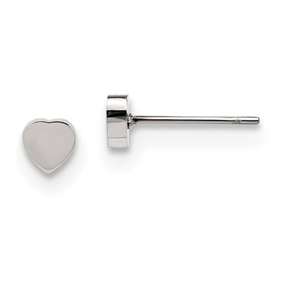 Heart Post Earrings Stainless Steel Polished SRE1177 by Chisel, MPN: SRE1177, 191101076725