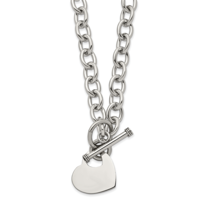 Heart Toggle Necklace Stainless Steel Polished SRN1464-18 by Chisel, MPN: SRN1464-18, 883957572789