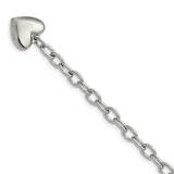 Open Link Heart 8.5 Inch Bracelet Stainless Steel Polished SRB597-8.5 by Chisel, MPN: SRB597-8.5, 8…