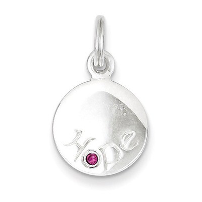 Hope Pink Diamond Disc Charm Sterling Silver QP1251, MPN: QP1251, 883957958477