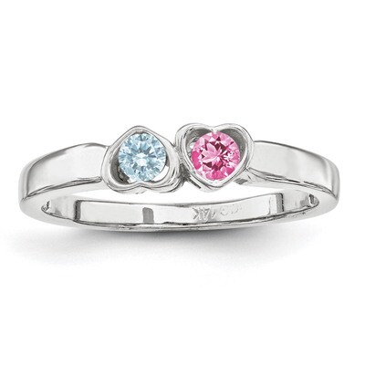 14K White Gold Synthetic Ring Family &amp; Mother XMR85/2WSY, MPN: XMR85_2W, 883957524016
