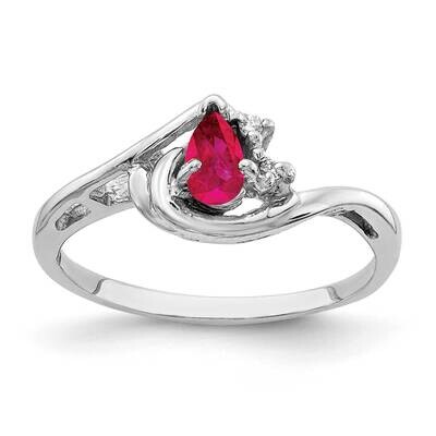 5x3mm Pear Ruby Aa Diamond Ring 14k White Gold Y4628R/AA, MPN: Y4628R_AA, 883957466408