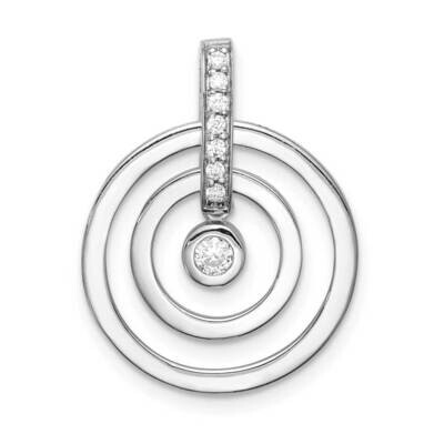 2-Circles Pendant Sterling Silver Rhodium-plated CZ Diamond QP5084, MPN: QP5084, 883957870977