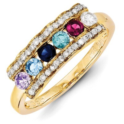 6 Birthstones Family Jewelry Diamond Semi-Set Ring 14k Yellow Gold XMR44/6, MPN: XMR44/6, 883957380…