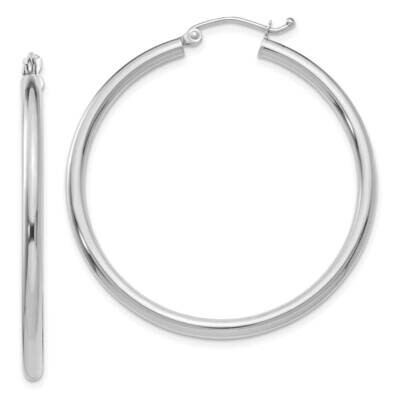 Polished 2.5mm Lightweight Tube Hoop Earrings 10k White Gold 10T846L, MPN: 10T846L, 191101566264