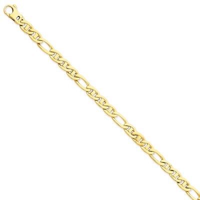 6.5mm Solid Hand-Polished 3 &amp; 1 Flat Anchor Chain 22 Inch 14k Gold FL438-22, MPN: FL438-22, 1911016…